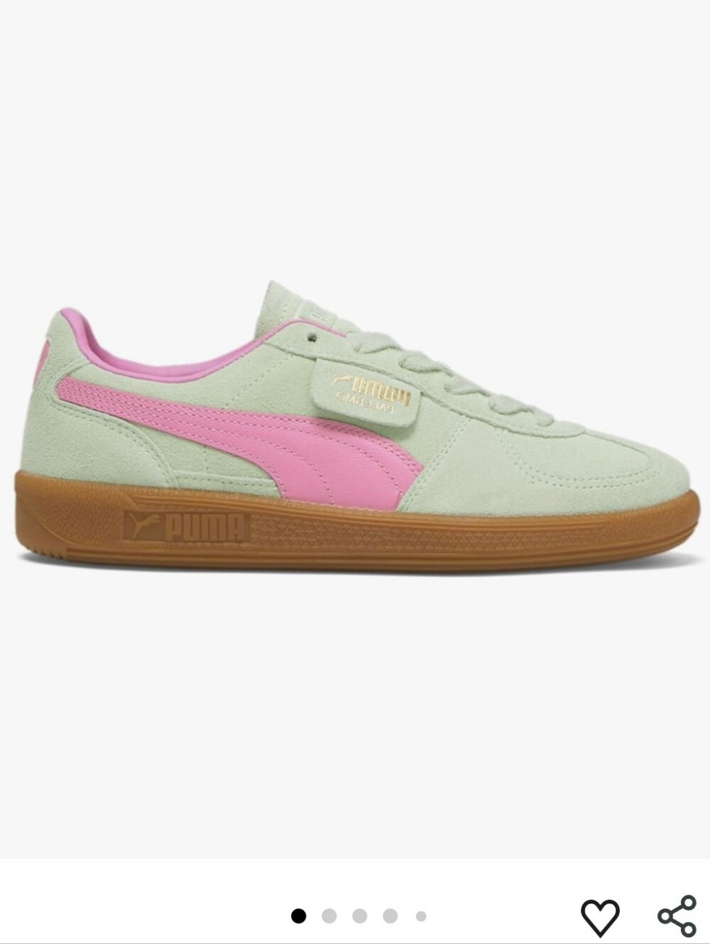 PUMA PALERMO Jr Sneakers Fresh Mint Fast Pink Gum Sole Kids Girls 4.5